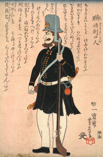 Englishman by Yoshifusa, Woodblock Print