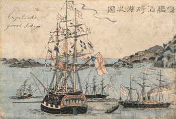 Large English Ship by Unsigned / Unknown Artist, Woodblock Print