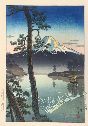 Fuji from Tago Bay by Koitsu, Woodblock Print