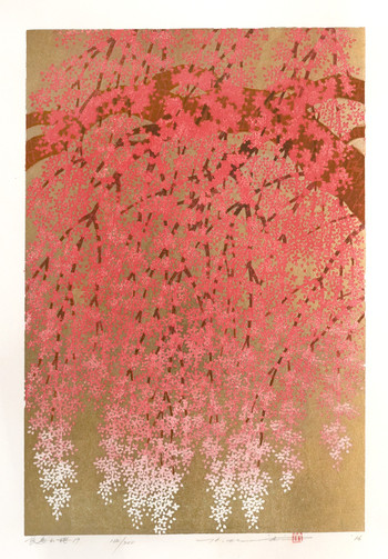 Weeping Cherry 19 by Namiki, Hajime, Woodblock Print
