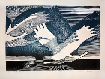 Big Flight by Tomihari, Hiroshi, Woodblock Print