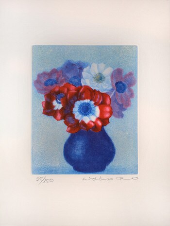 Anemone Flowers by Ito, Wako, Mezzotint