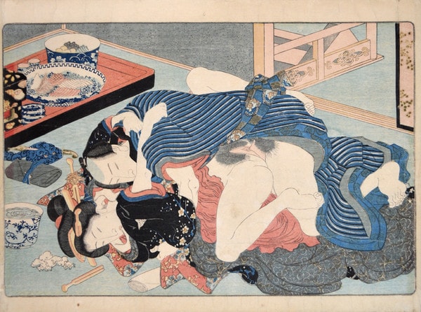 Couple Making Love by Kunisada, Woodblock Print