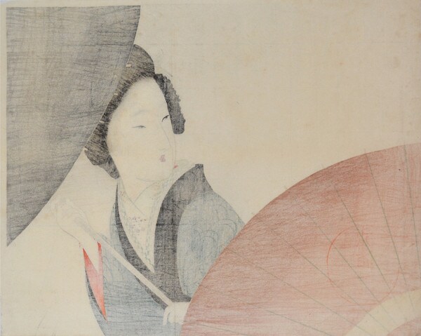 Drizzling Rain (Samidare) by Tomioka, Eisen, Woodblock Print