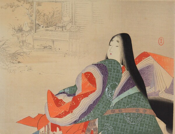 Empress Tokuko by Toshikata, Woodblock Print
