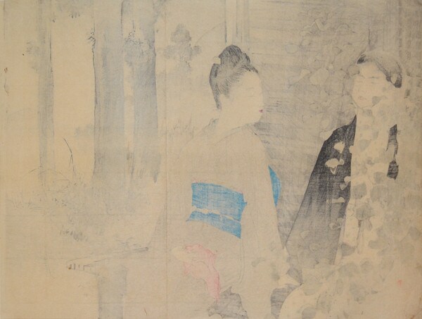 Shinobi Oto: Whispering Sound by Toshikata, Woodblock Print