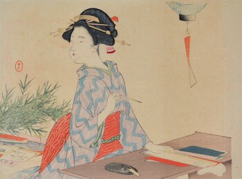Tanabata Festival by Toshikata, Woodblock Print