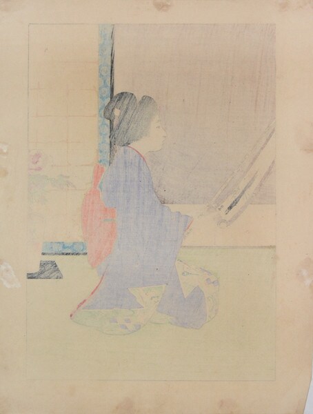 Spring Preparations by Terasaki, Kogyo, Woodblock Print