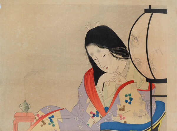 Wife's Heart by Tomioka, Eisen, Woodblock Print