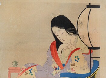 Wife's Heart by Tomioka, Eisen, Woodblock Print