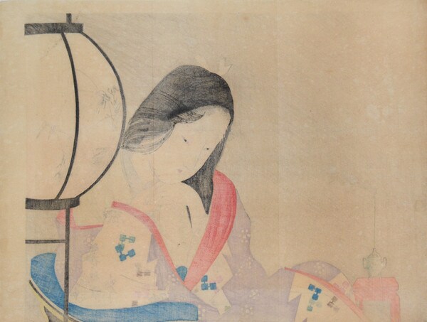 Wife's Heart by Tomioka, Eisen, Woodblock Print