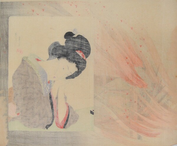 Fire by Tomioka, Eisen, Woodblock Print