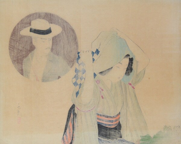 Miyamagakure: Hidden in the Deep Mountains by Tomioka, Eisen, Woodblock Print