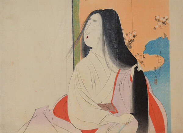 Lady Kesa by Tomioka, Eisen, Woodblock Print