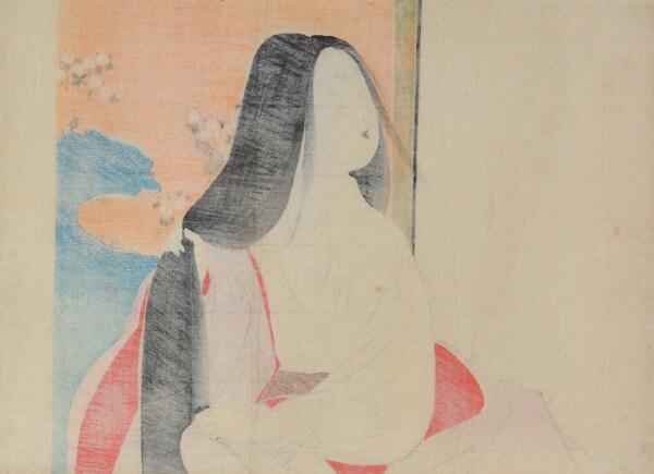 Lady Kesa by Tomioka, Eisen, Woodblock Print