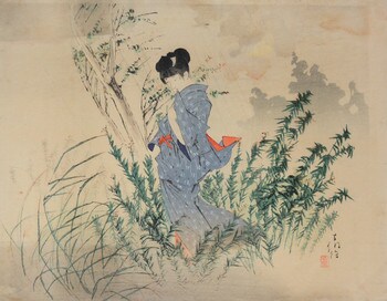 Late Autumn Shower by Yamanaka, Kodo, Woodblock Print
