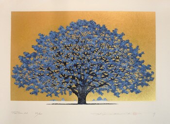 Blue Tree 136 by Namiki, Hajime, Woodblock Print