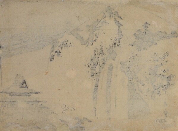 Waterfalls at Night by Utamaro, Woodblock Print