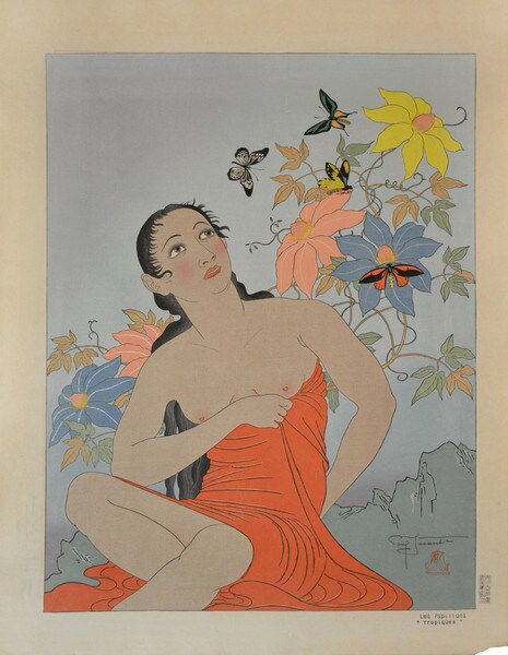 LES Papillons "Tropiques" by Jacoulet, Paul, Woodblock Print
