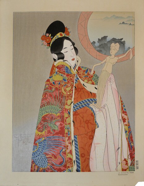 LA STATUETTE THANG. Mandchoukuo by Jacoulet, Paul, Woodblock Print