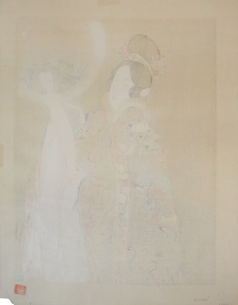 LA STATUETTE THANG. Mandchoukuo by Jacoulet, Paul, Woodblock Print