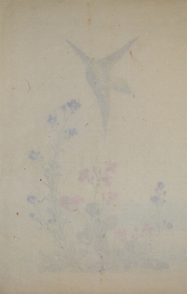 Song Bird and Wild Flowers by Unsigned / Unknown Artist, Painting