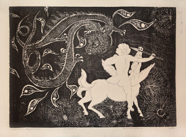 Bellerophon by Hagiwara, Hideo, Woodblock Print