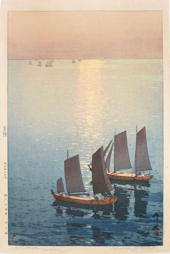 Glittering Sea by Yoshida, Hiroshi, Woodblock Print