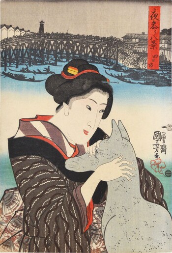 Yokkaichi by Kuniyoshi, Woodblock Print