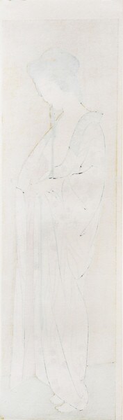 Woman with Sash in Nagajuban by Goyo, Woodblock Print