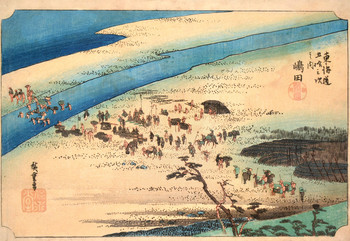 Shimada by Hiroshige, Woodblock Print