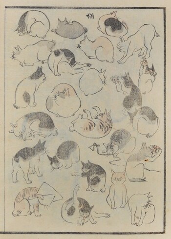 Cats (Album) by Hokusai, Woodblock Print