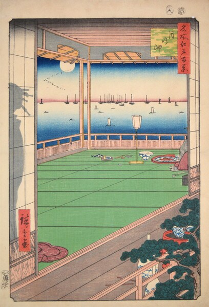 Moon Viewing Point by Hiroshige, Woodblock Print