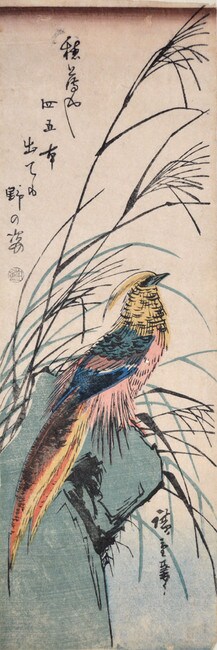 Pheasant in Late Summer by Hiroshige, Woodblock Print