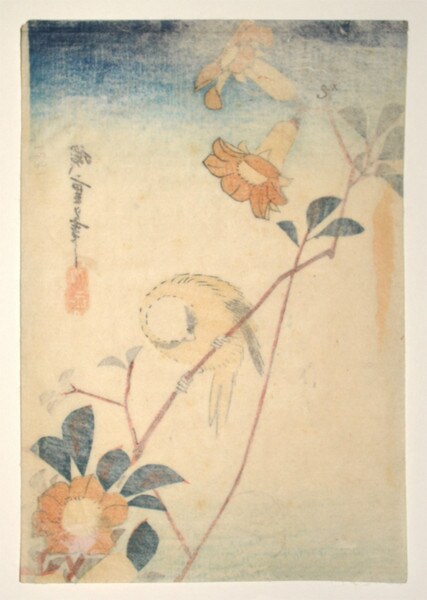 Canary by Hiroshige, Woodblock Print