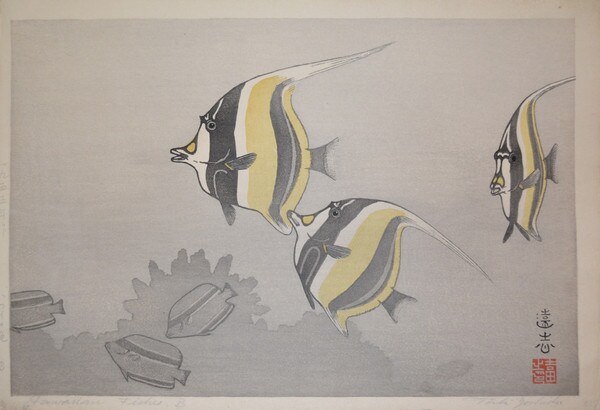 Hawaiian Fishes (B) by Yoshida, Toshi, Woodblock Print