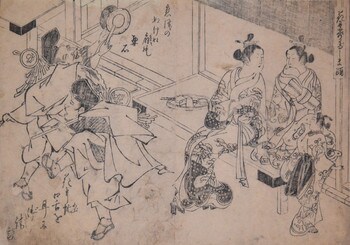 Festival by Masanobu, Woodblock Print