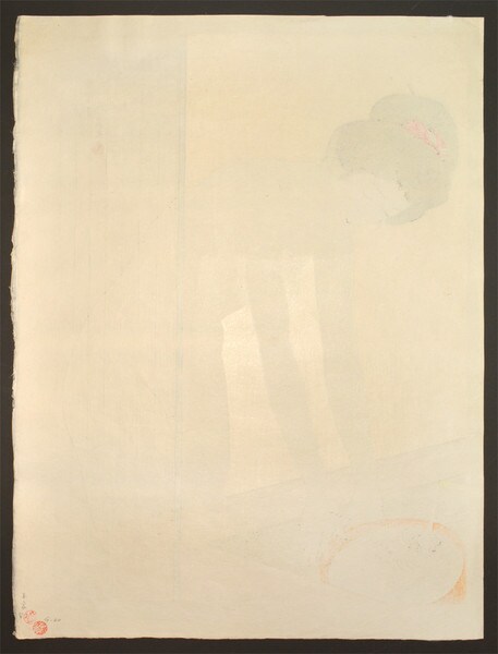 Woman Washing Her Face by Goyo, Woodblock Print