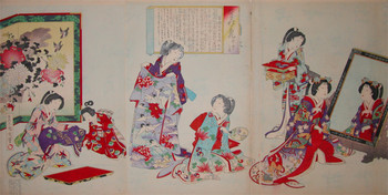 The Wife of Tokugawa Ieyasu by Kunichika, Woodblock Print