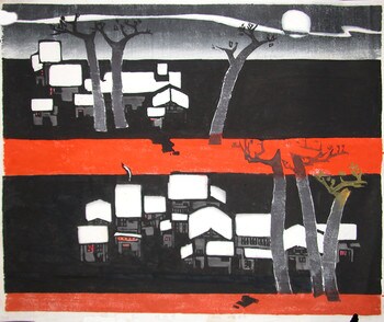 Winter by Lin, Dunxi, Woodblock Print