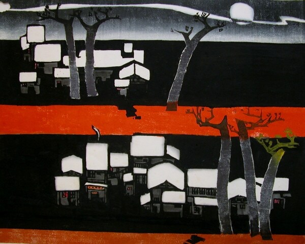 Winter by Lin, Dunxi, Woodblock Print