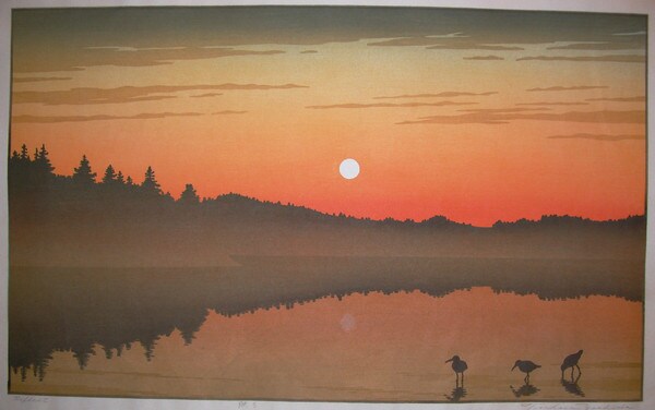 Reflect by Yoshida, Tsukasa, Woodblock Print