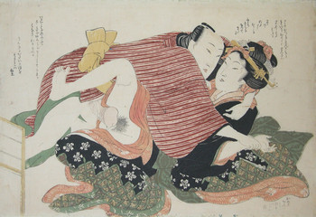 Hold Me Down by Eizan, Woodblock Print