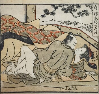 Disrobe by Koryusai, Woodblock Print