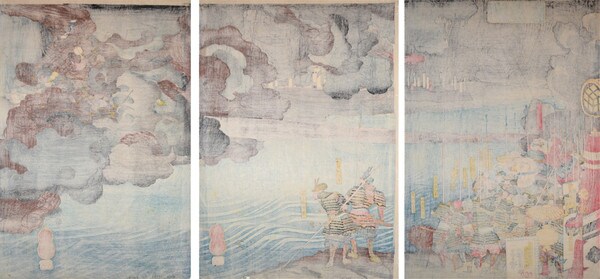 Takeda Shingen Destroys Suwa Yorishige in Battle by Kuniyoshi, Woodblock Print