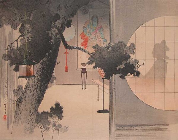 Shadow of the Beauty by Watanabe, Seitei, Woodblock Print