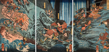 Battle of Mt. Ishibashi by Kuniyoshi, Woodblock Print
