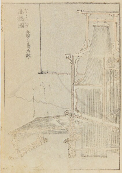 Loom by Hokusai, Woodblock Print