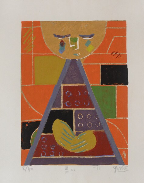 Thoughts by Fukami, Gashu, Woodblock Print