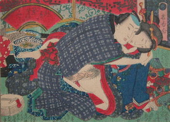 Love You So Much by Toyokuni III, Woodblock Print